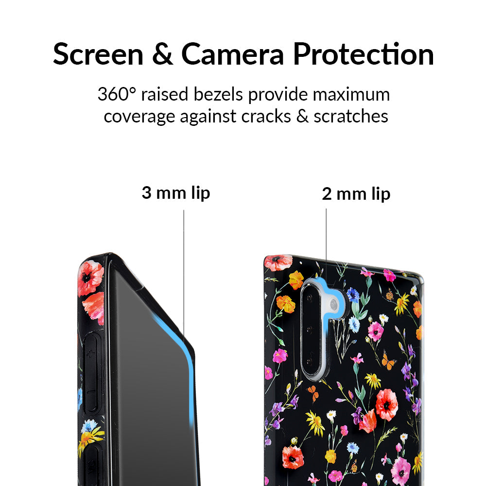 Black Wildflower Samsung Case