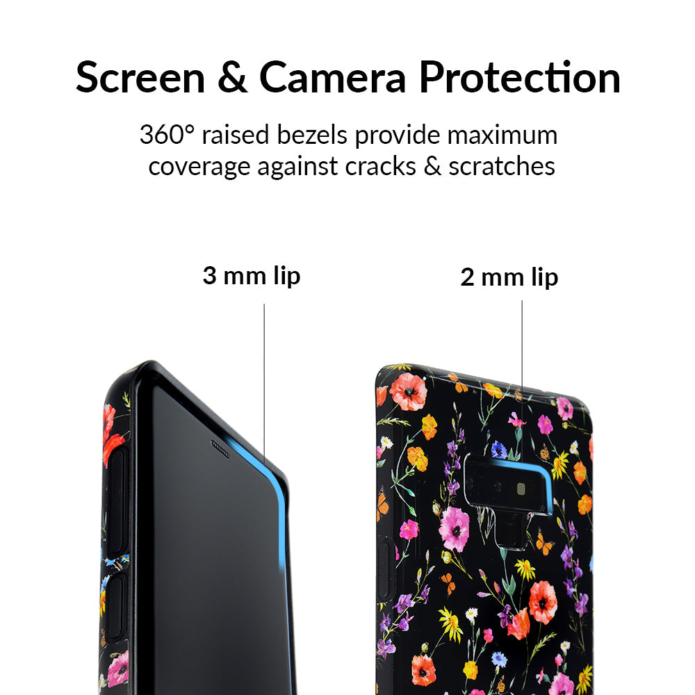 Black Wildflower Samsung Case