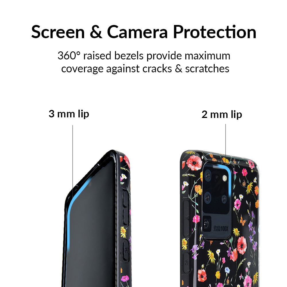 Black Wildflower Samsung Case