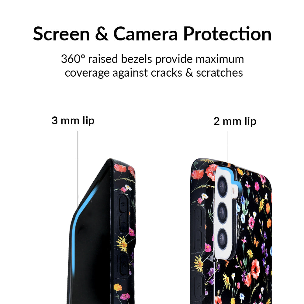 Black Wildflower Samsung Case