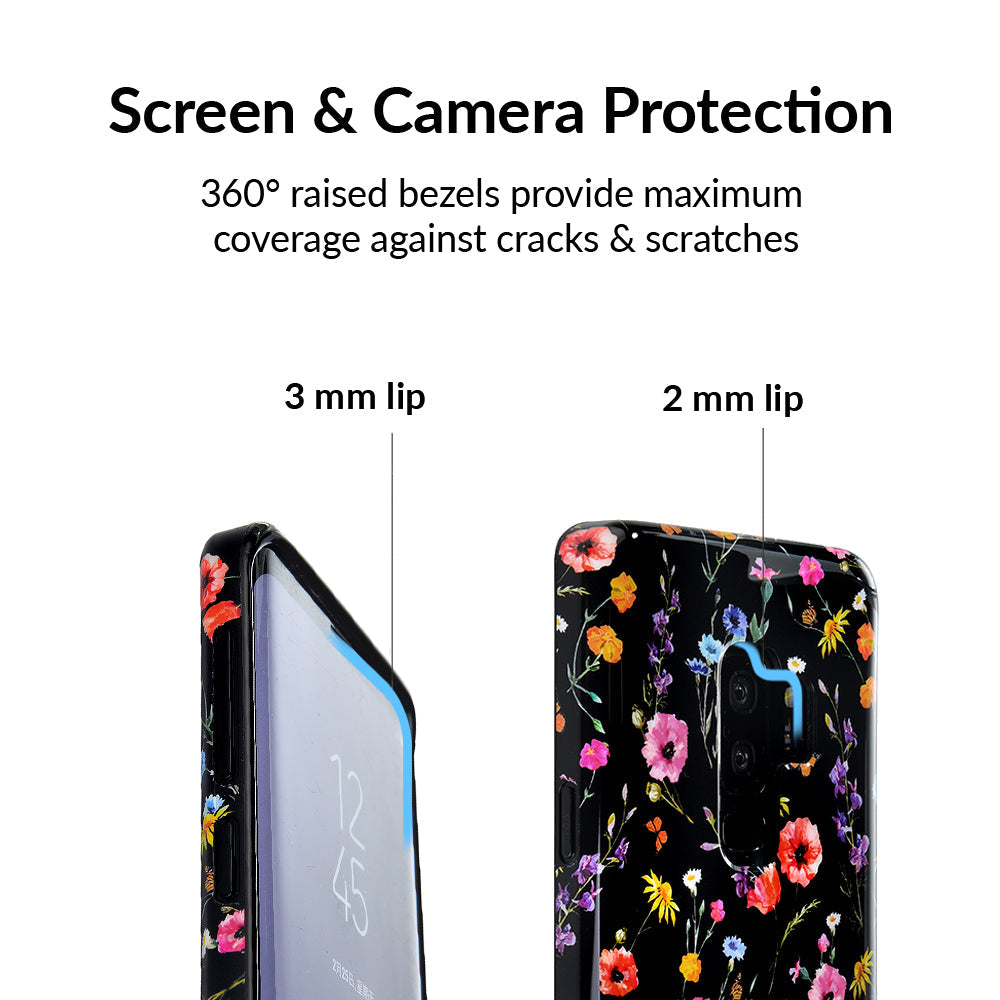 Black Wildflower Samsung Case
