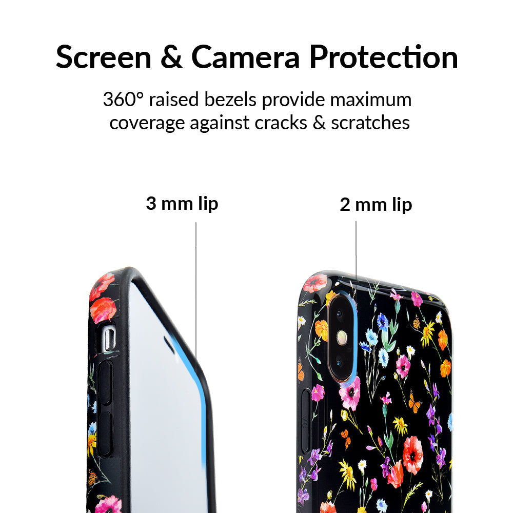 Black Wildflower iPhone Case
