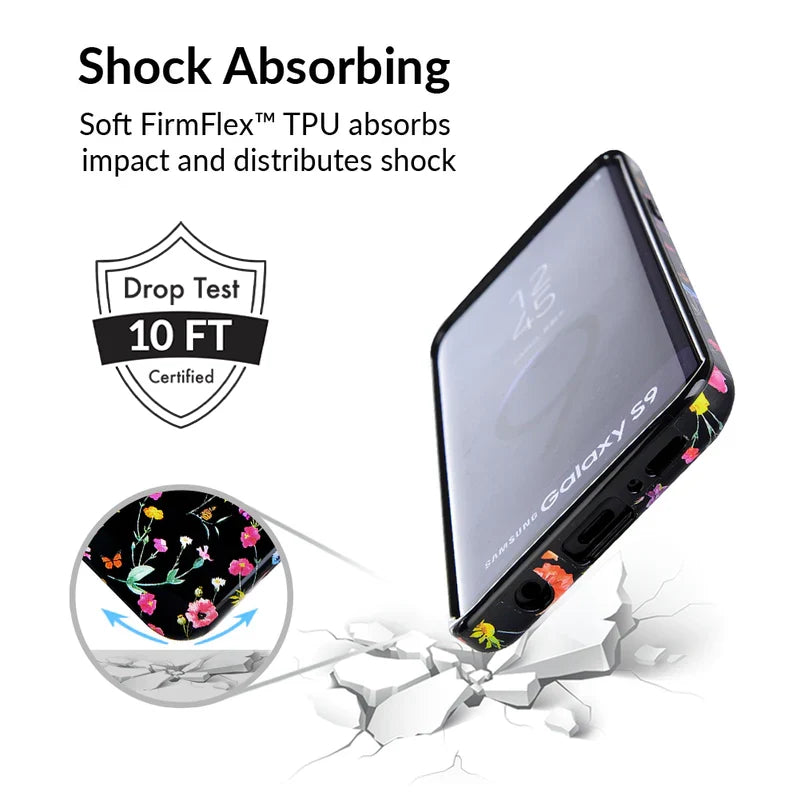 Black Wildflower Samsung Case