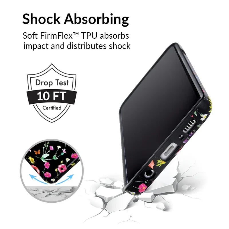Black Wildflower Samsung Case