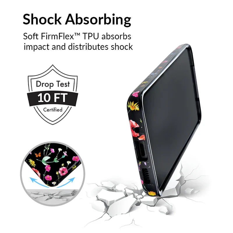 Black Wildflower Samsung Case