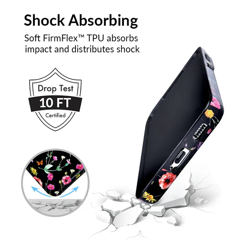 Black Wildflower Samsung Case