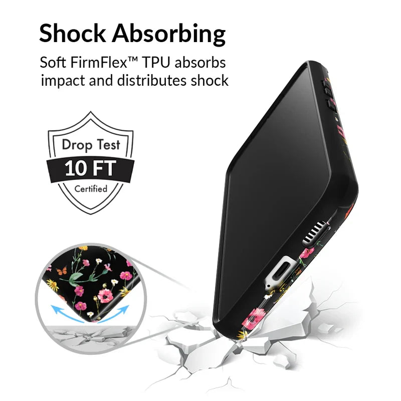 Black Wildflower Samsung Case