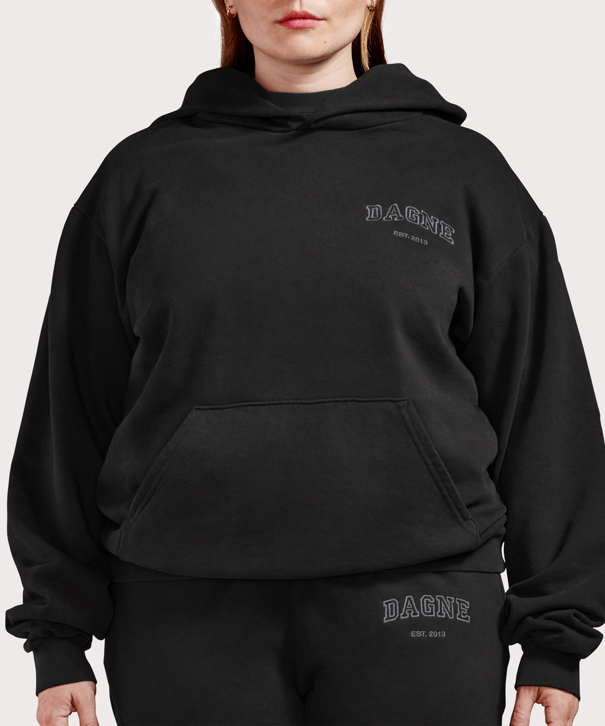 Varsity Logo Hoodie in Onyx, Small