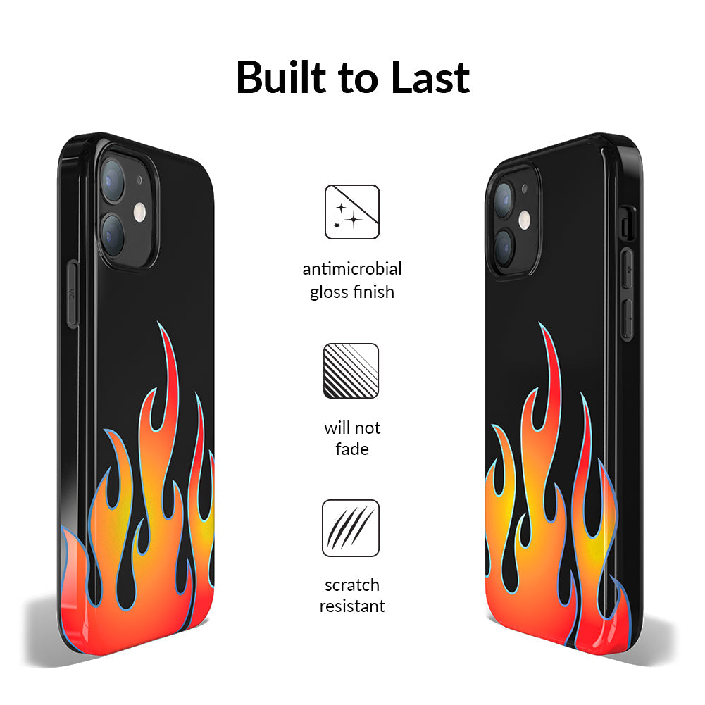 Blue Chrome Flames iPhone Case
