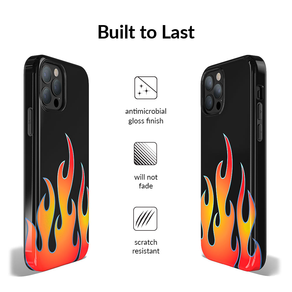 Blue Chrome Flames iPhone Case