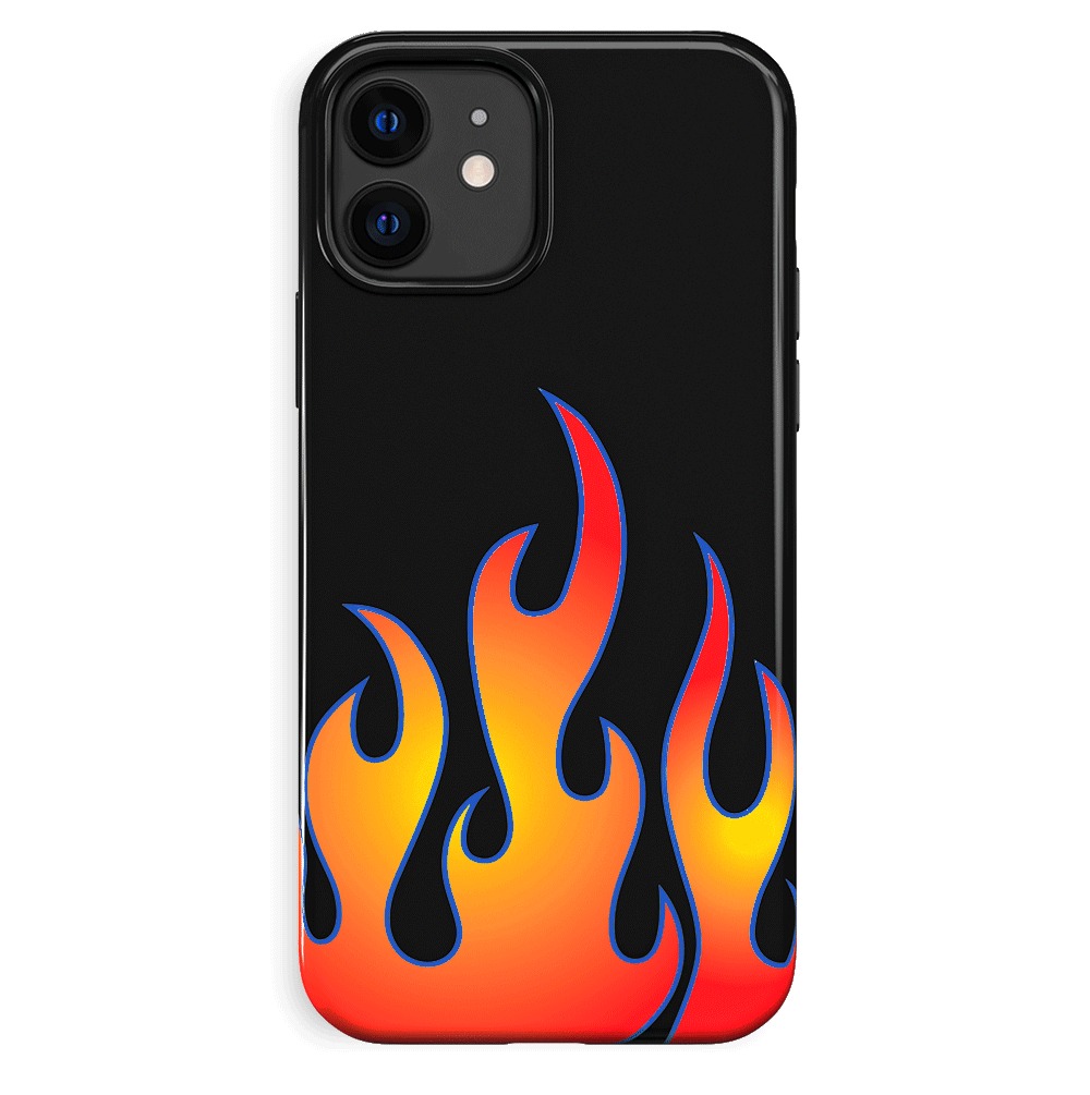 Blue Chrome Flames iPhone Case