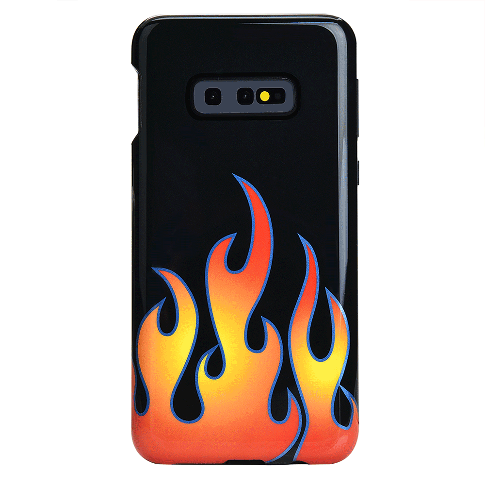Blue Chrome Flames Samsung Galaxy Case