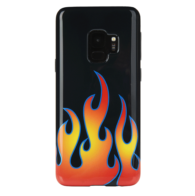 Blue Chrome Flames Samsung Galaxy Case