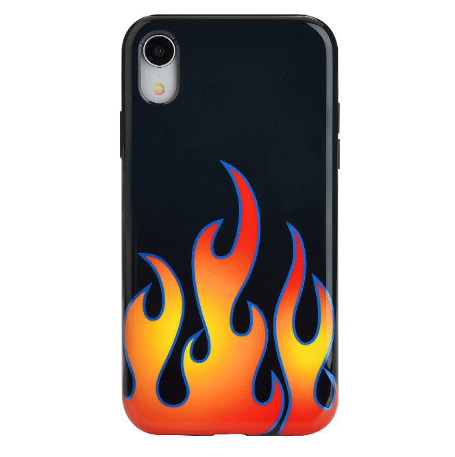 Blue Chrome Flames iPhone Case
