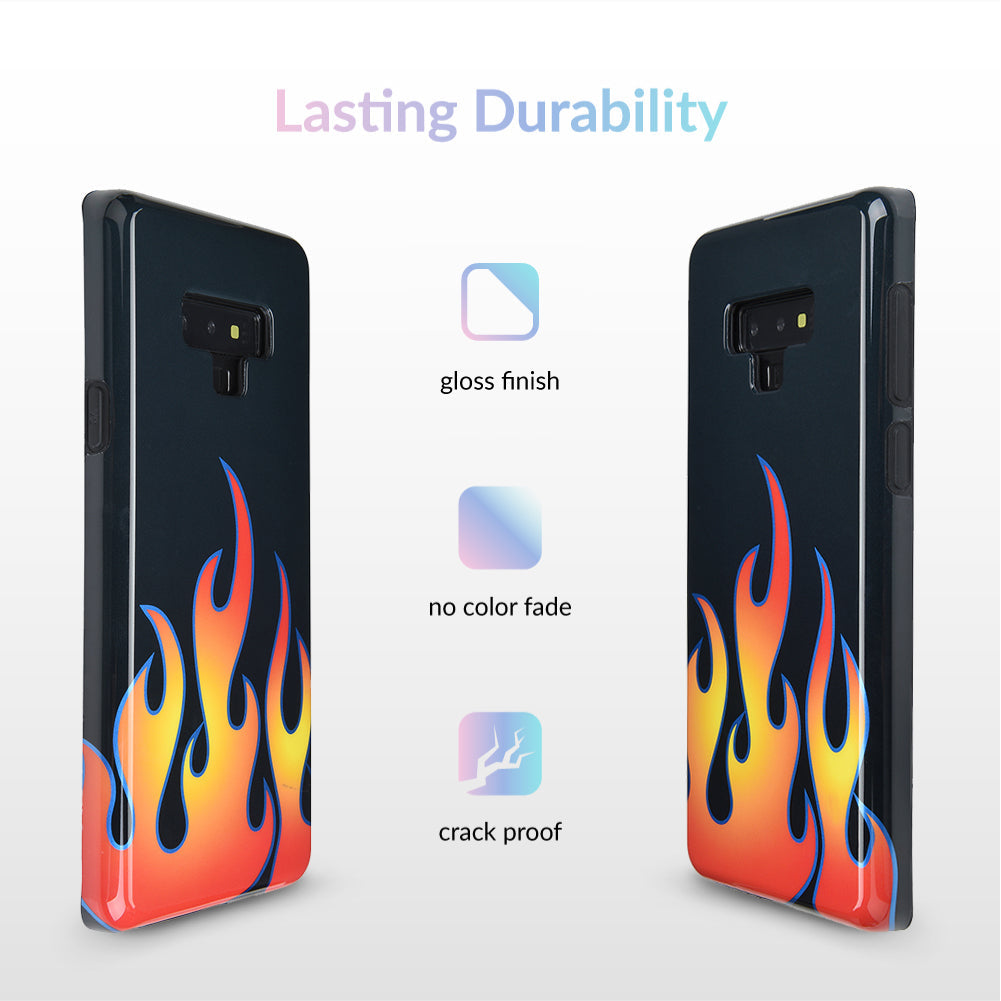 Blue Chrome Flames Samsung Galaxy Case