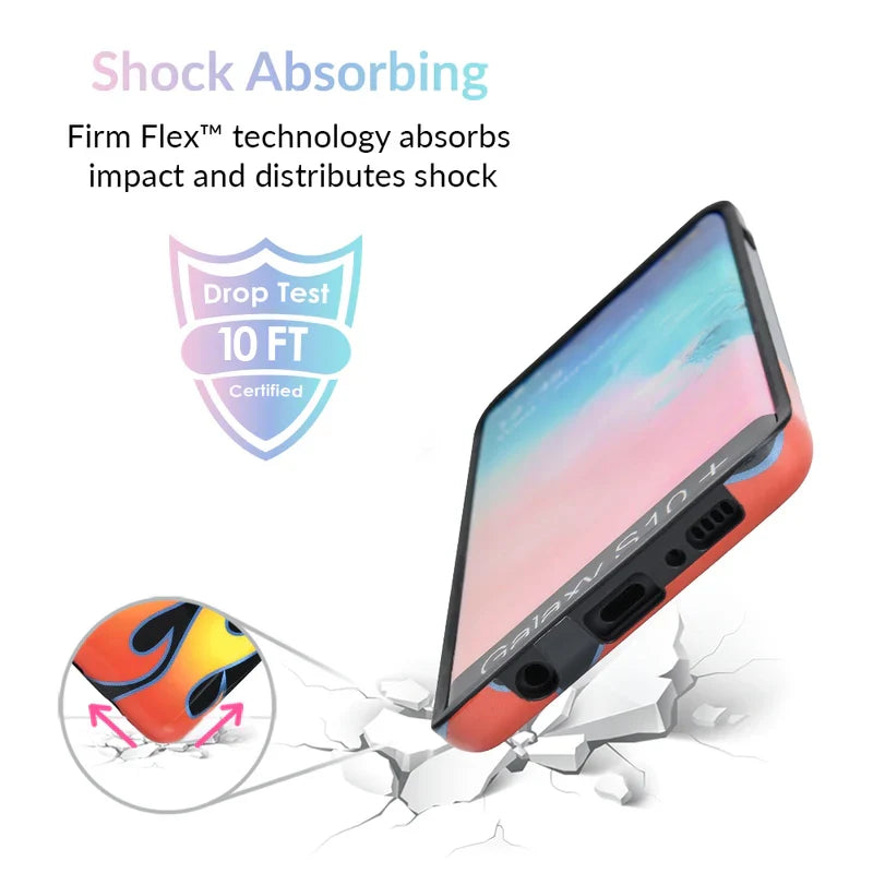 Blue Chrome Flames Samsung Galaxy Case