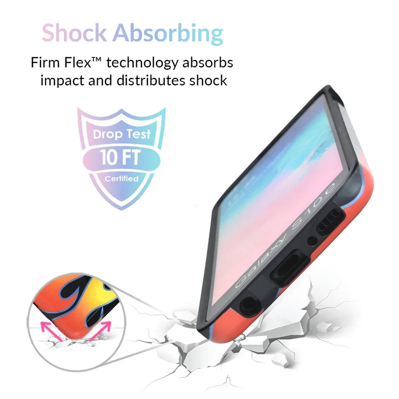 Blue Chrome Flames Samsung Galaxy Case