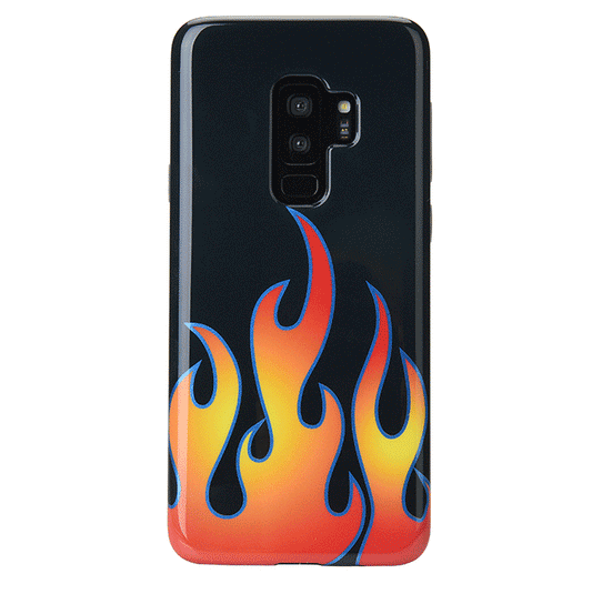 Blue Chrome Flames Samsung Galaxy Case