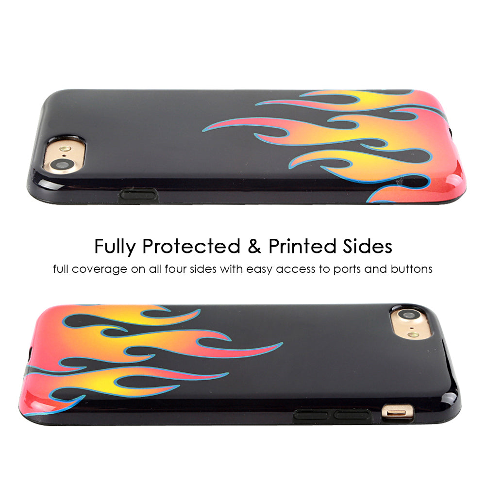 Blue Chrome Flames iPhone Case