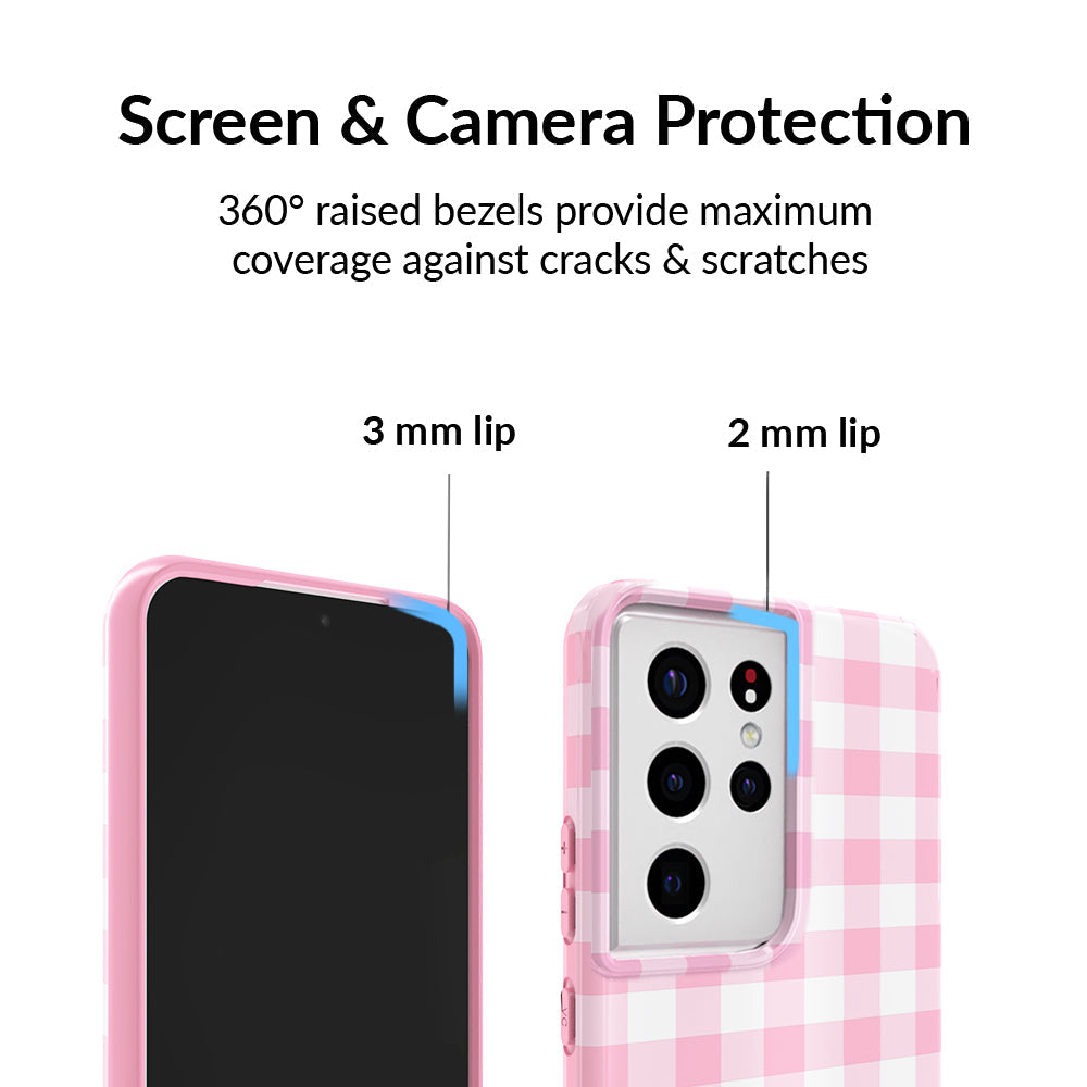 Baby Pink Gingham Samsung Case