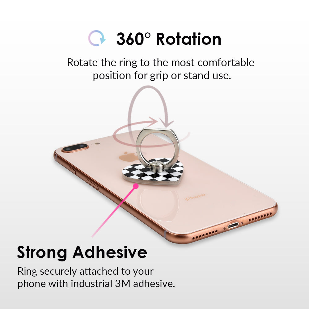 Black Checkered Grip Ring