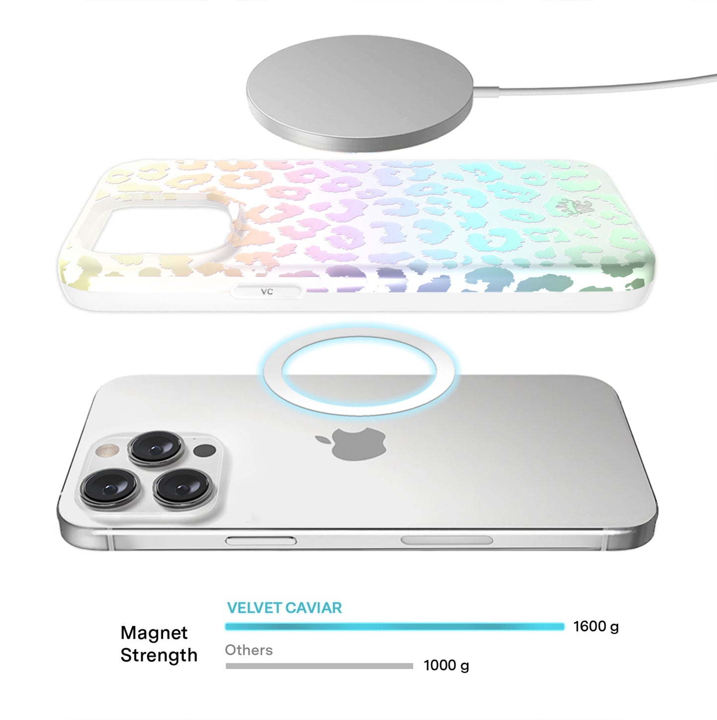 White Opal Leopard iPhone Case