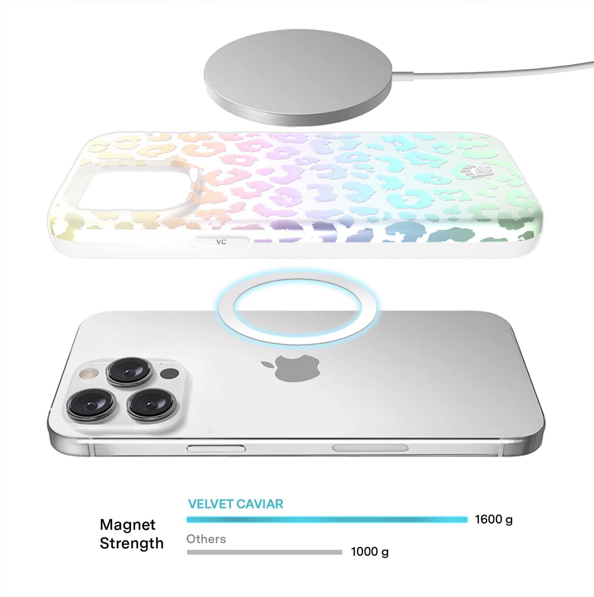 White Opal Leopard iPhone Case