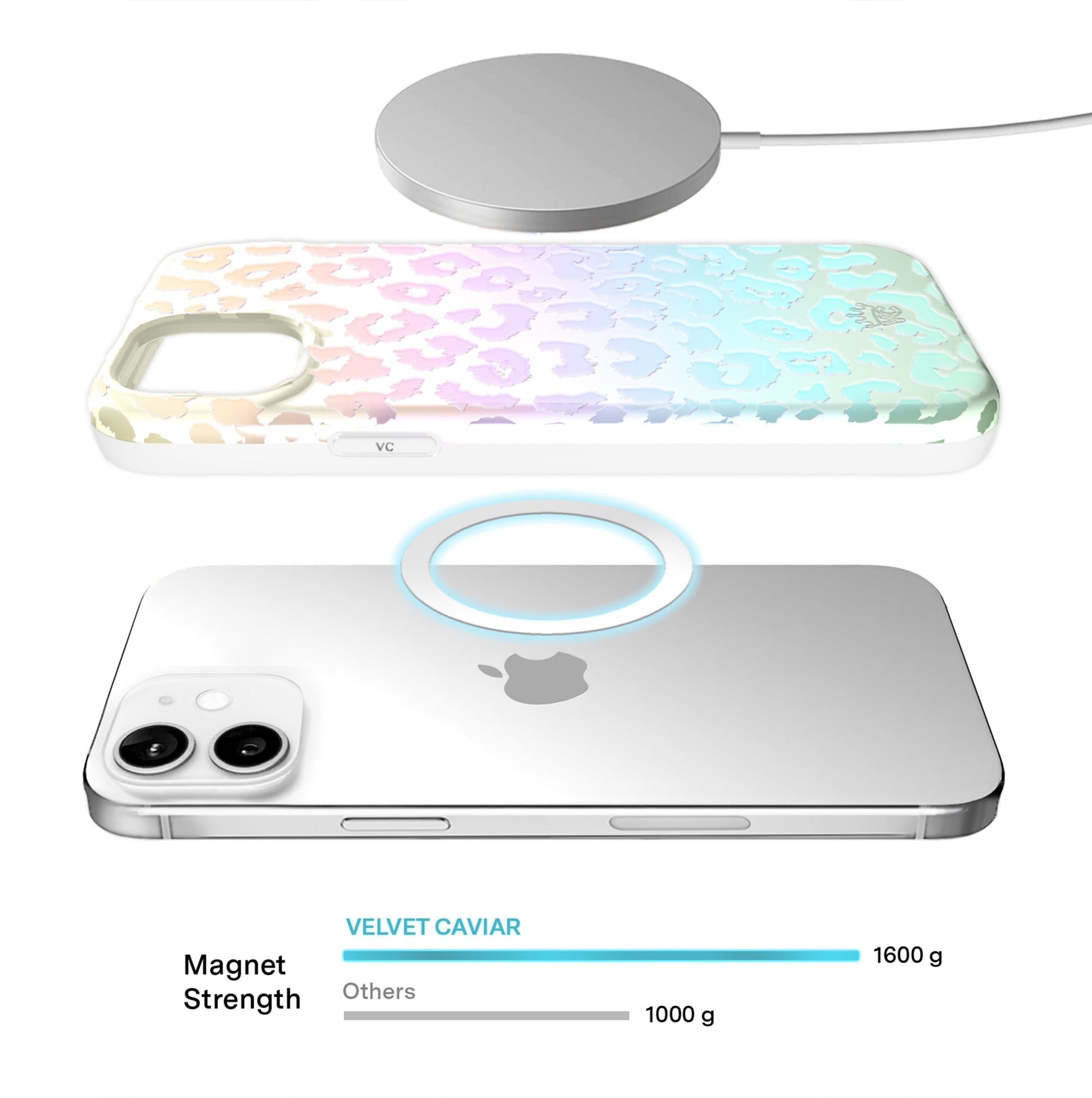 White Opal Leopard iPhone Case