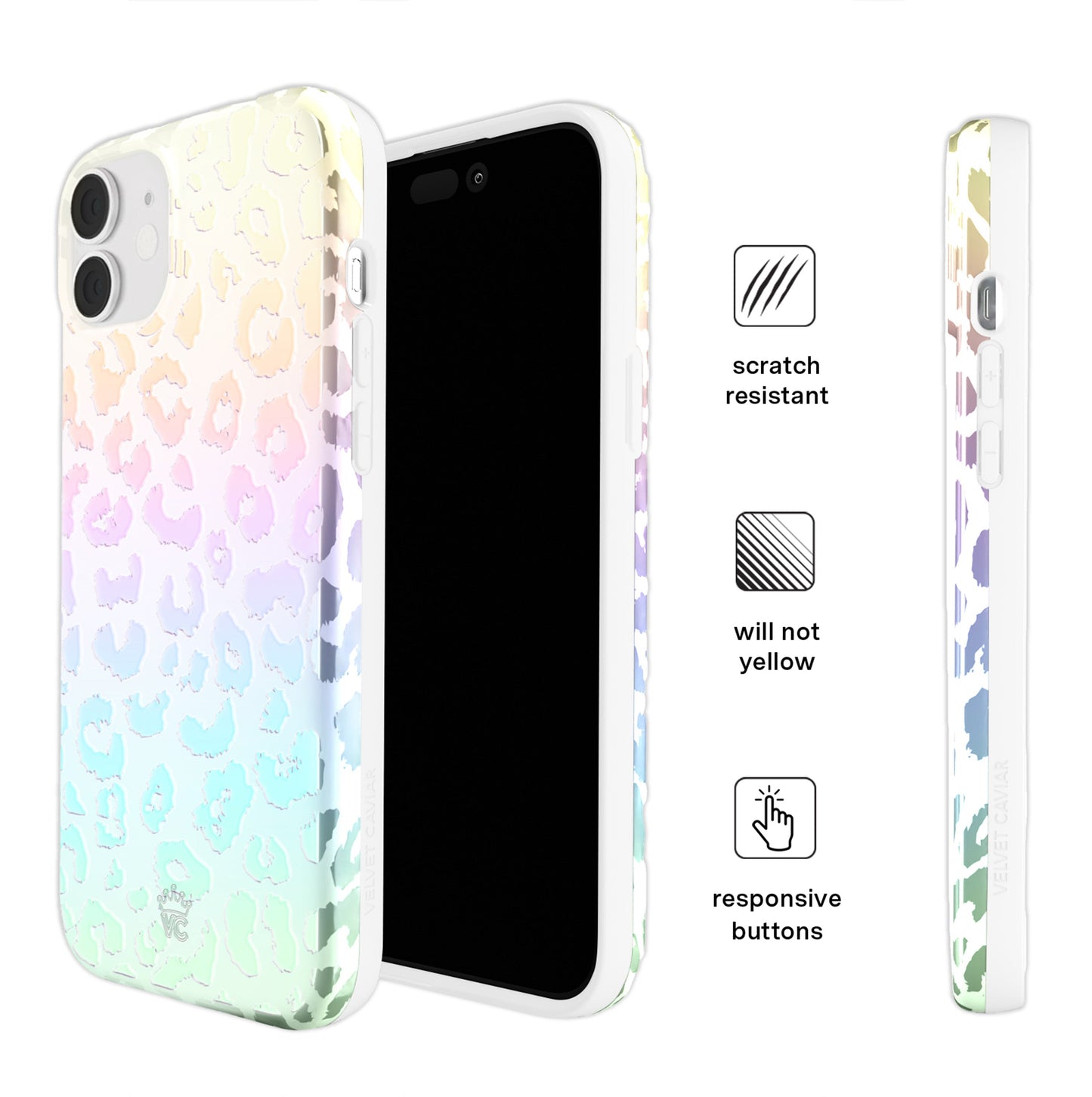 White Opal Leopard iPhone Case