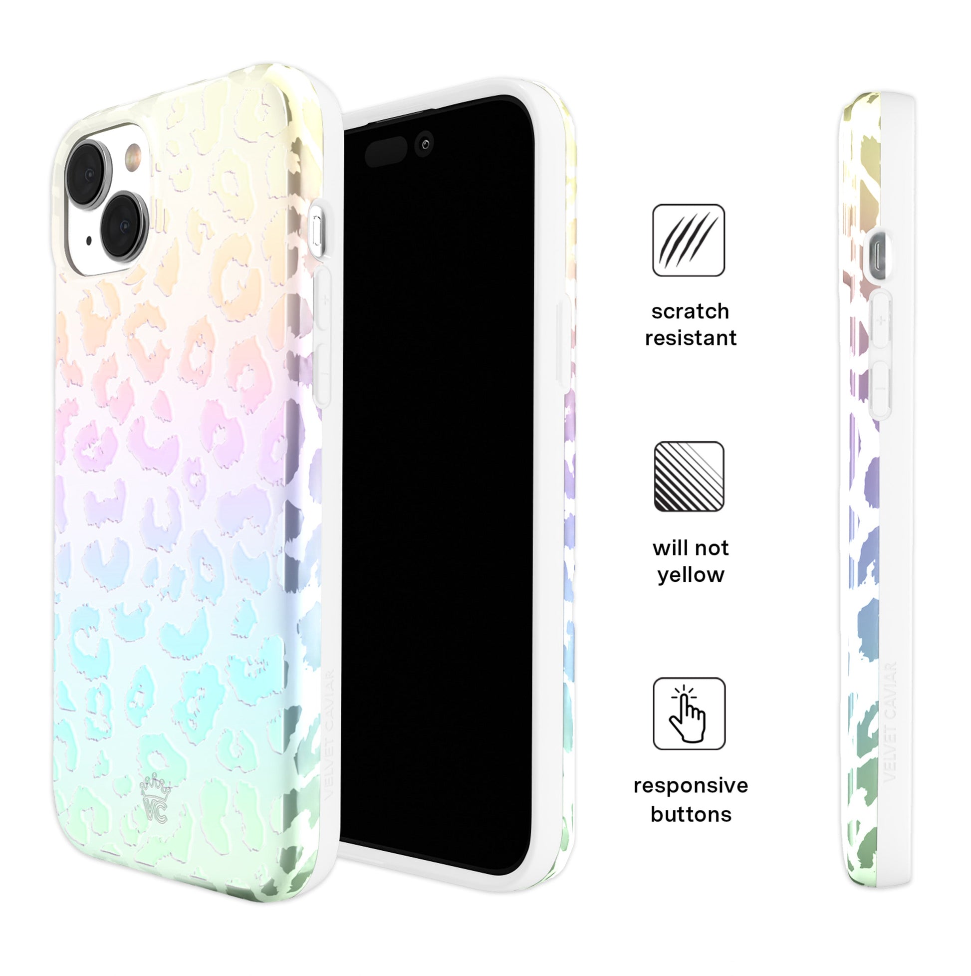 White Opal Leopard iPhone Case