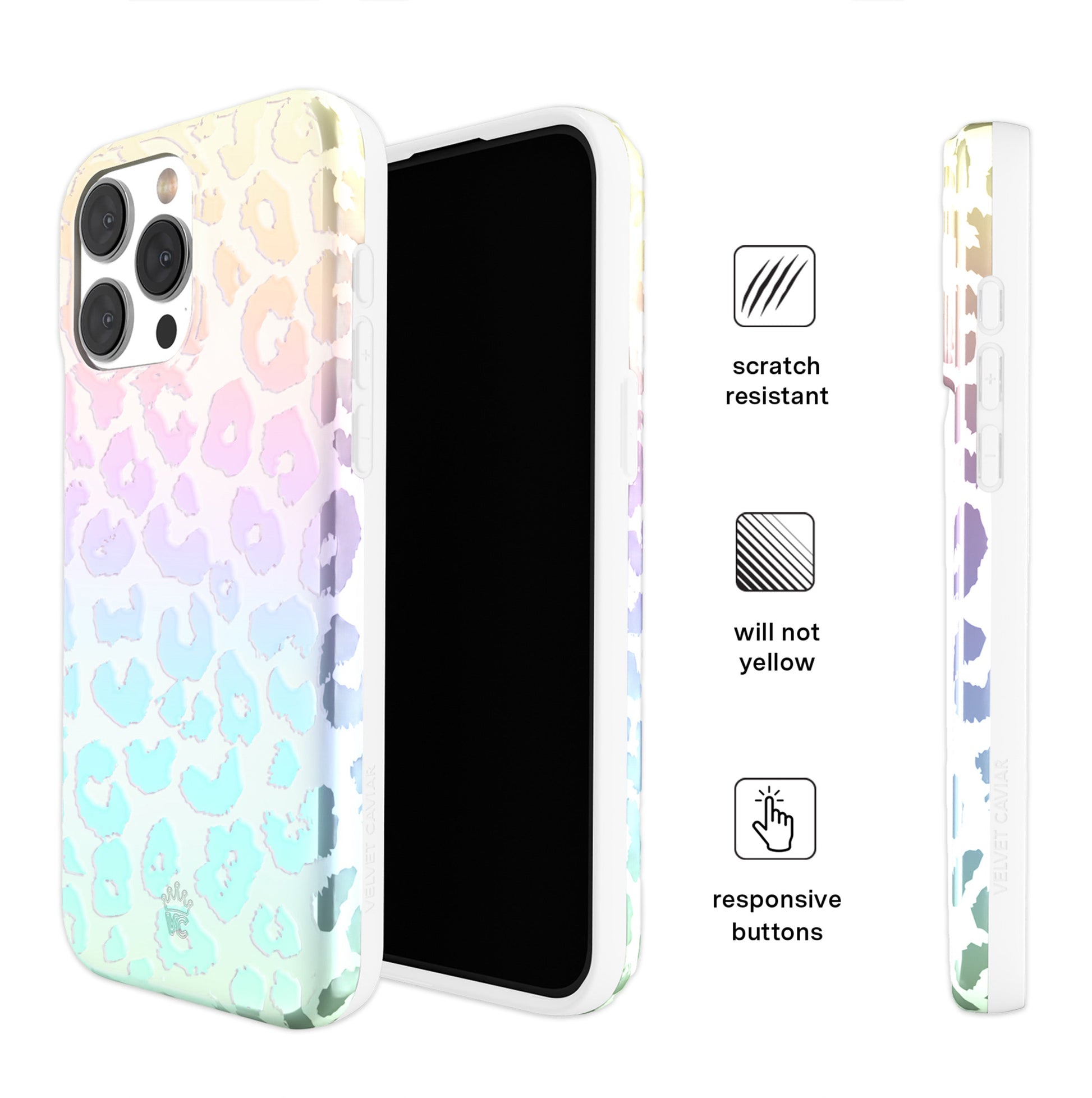 White Opal Leopard iPhone Case