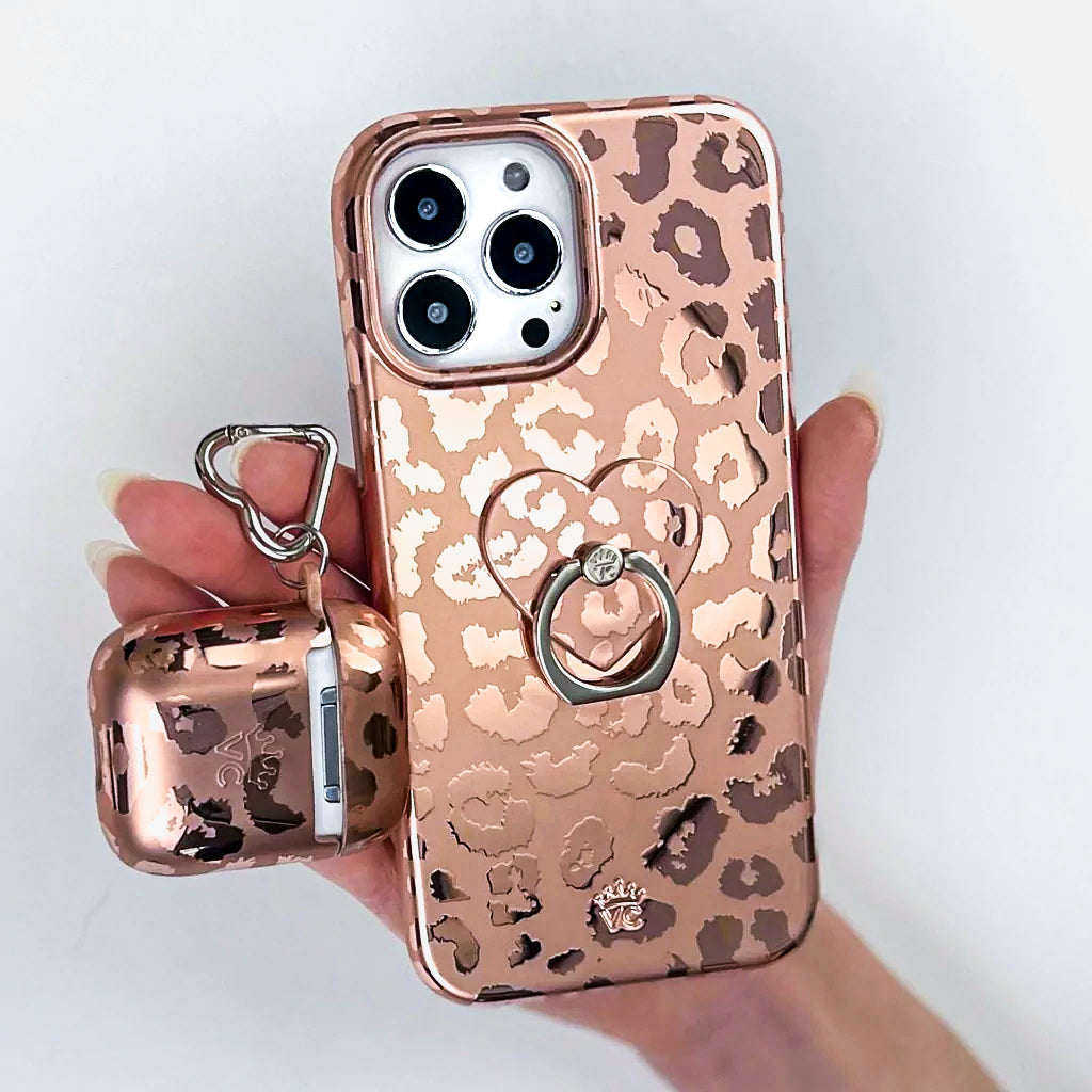 Bronze Chrome Leopard Phone Ring