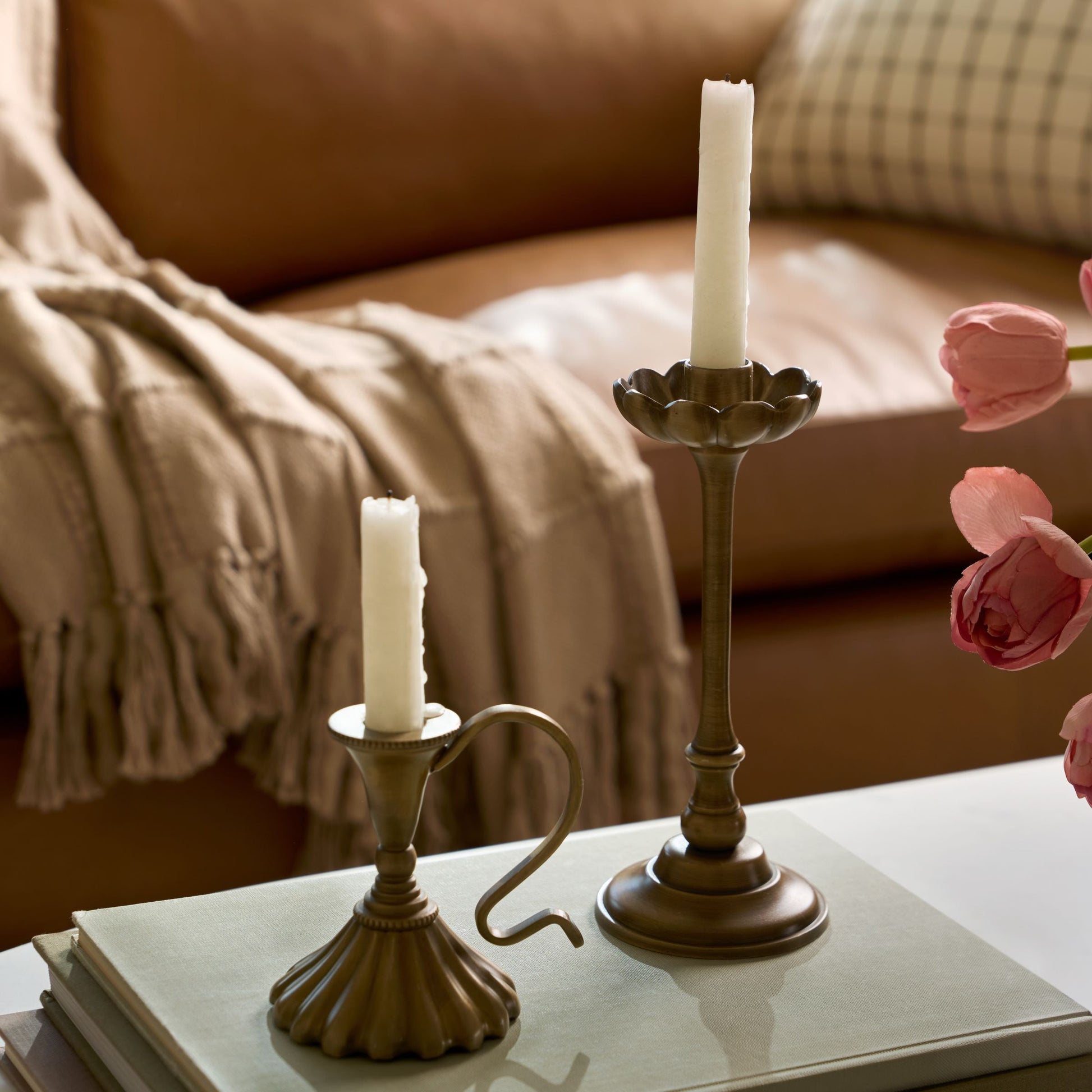 Anna Antique Brass Taper Holder