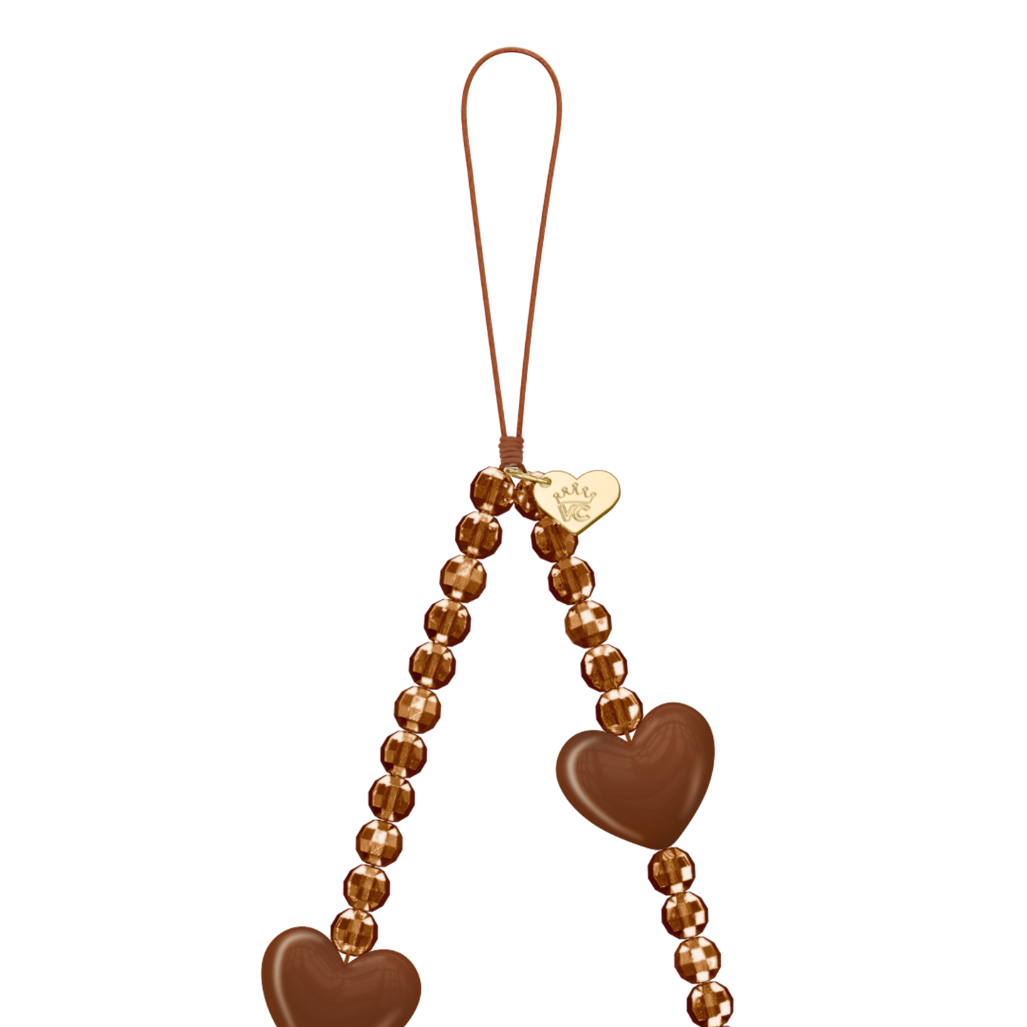 Brown Heart Phone Charm