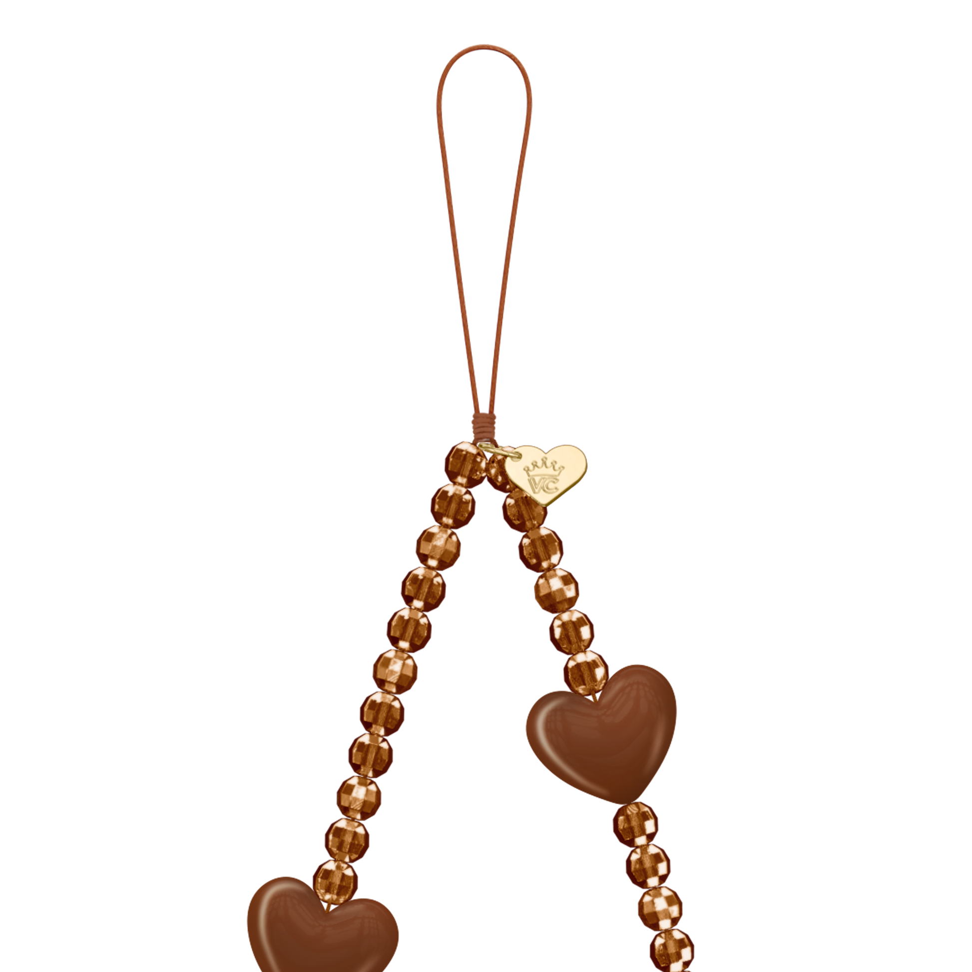Brown Heart Phone Charm