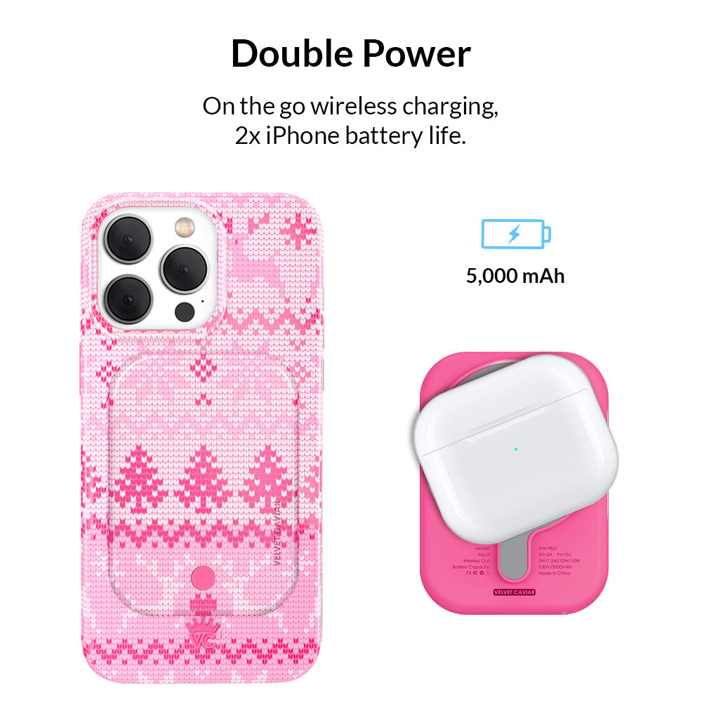 Bubble Gum Sweater MagSafe Battery Power Pack