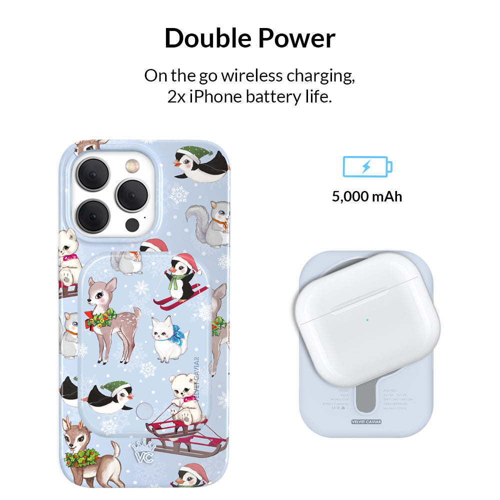 Winter Wonderland Baby Animals MagSafe Battery Power Pack