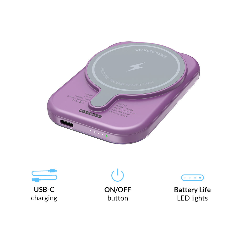 Amethyst Leopard MagSafe Battery Power Pack