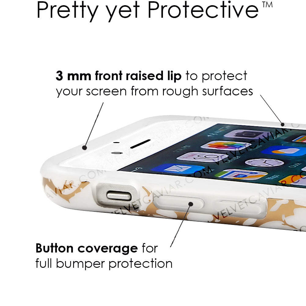 White Marble Gold Chrome iPhone Case