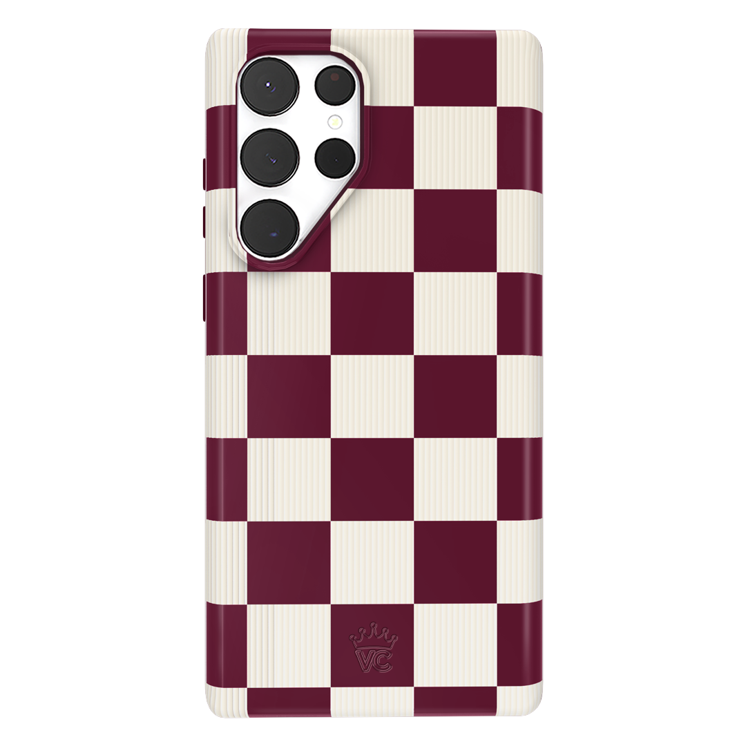 Burgundy Vibe Checker Samsung Case