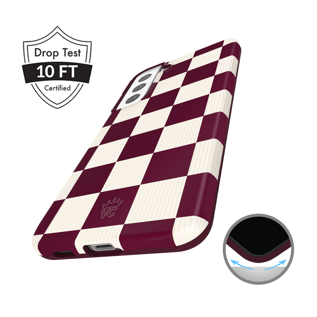 Burgundy Vibe Checker Samsung Case