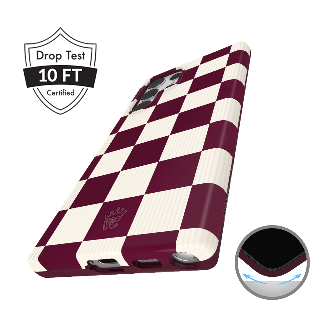 Burgundy Vibe Checker Samsung Case