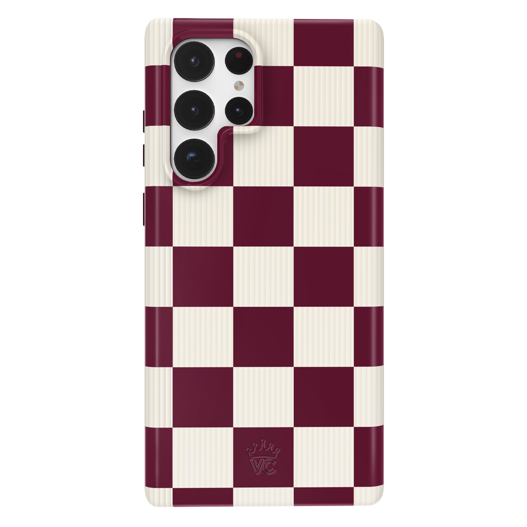 Burgundy Vibe Checker Samsung Case