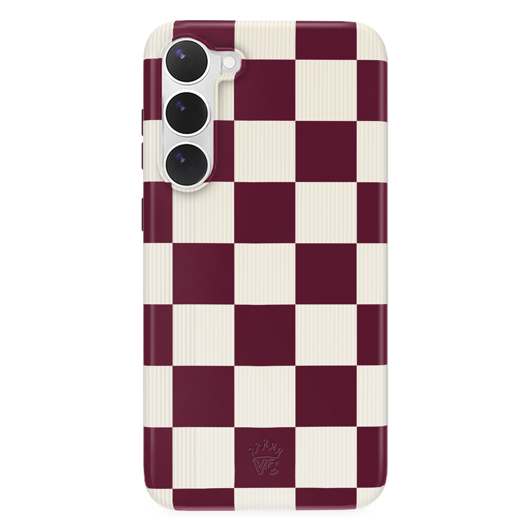 Burgundy Vibe Checker Samsung Case