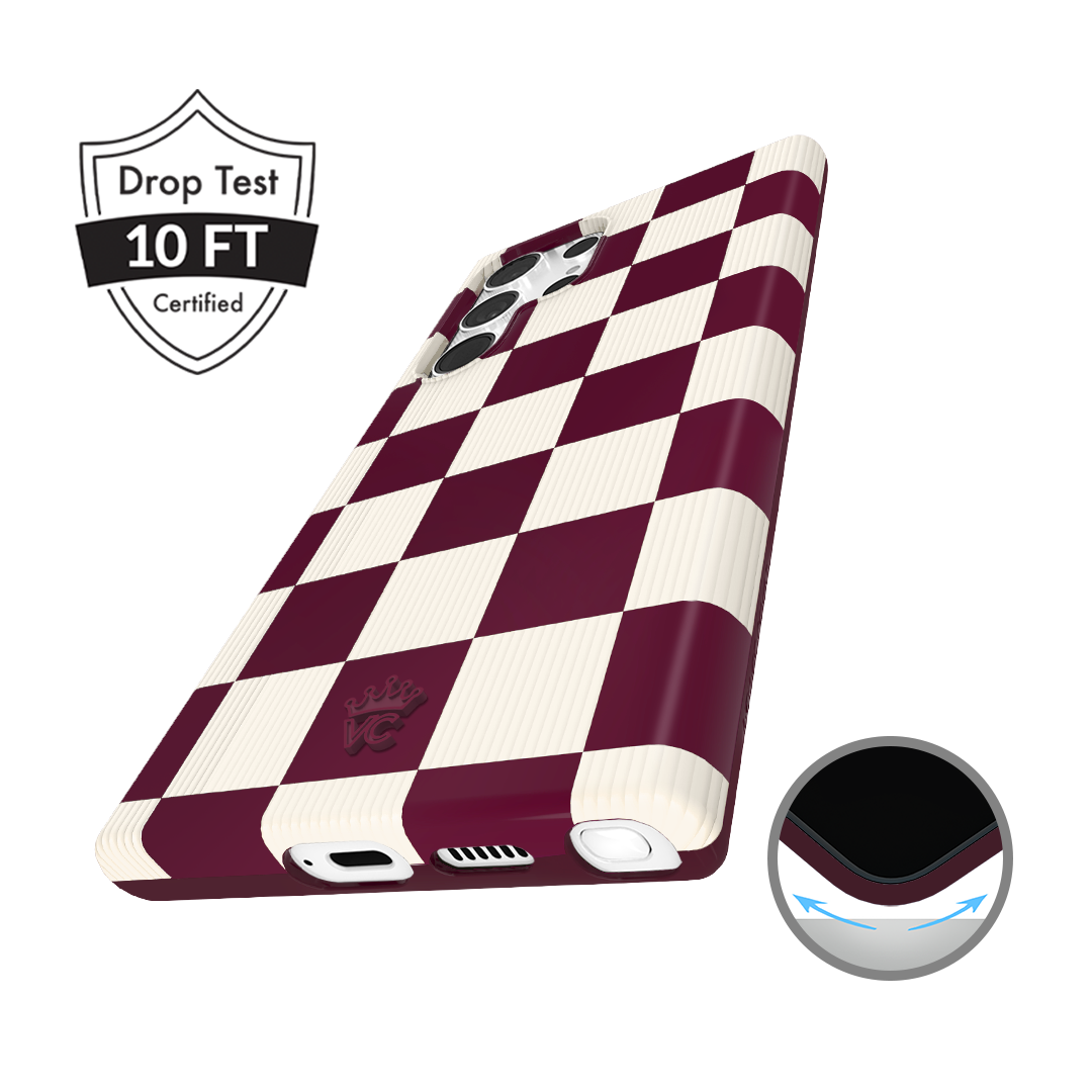 Burgundy Vibe Checker Samsung Case