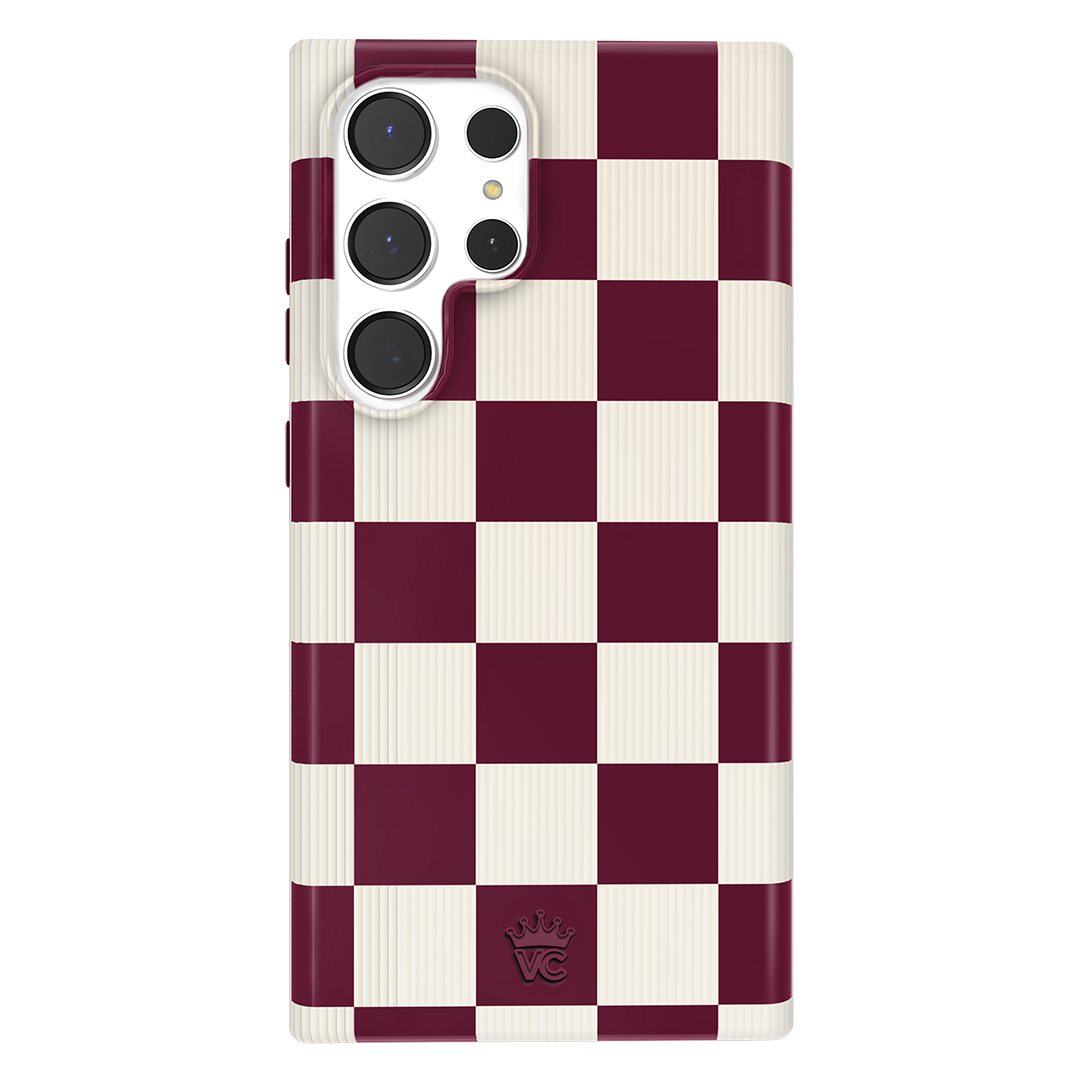Burgundy Vibe Checker Samsung Case