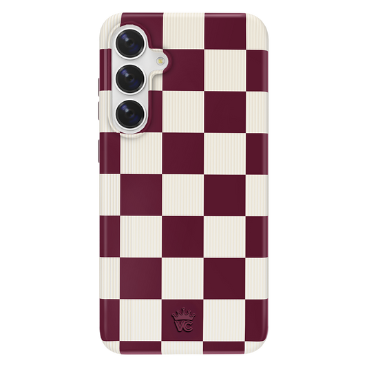 Burgundy Vibe Checker Samsung Case