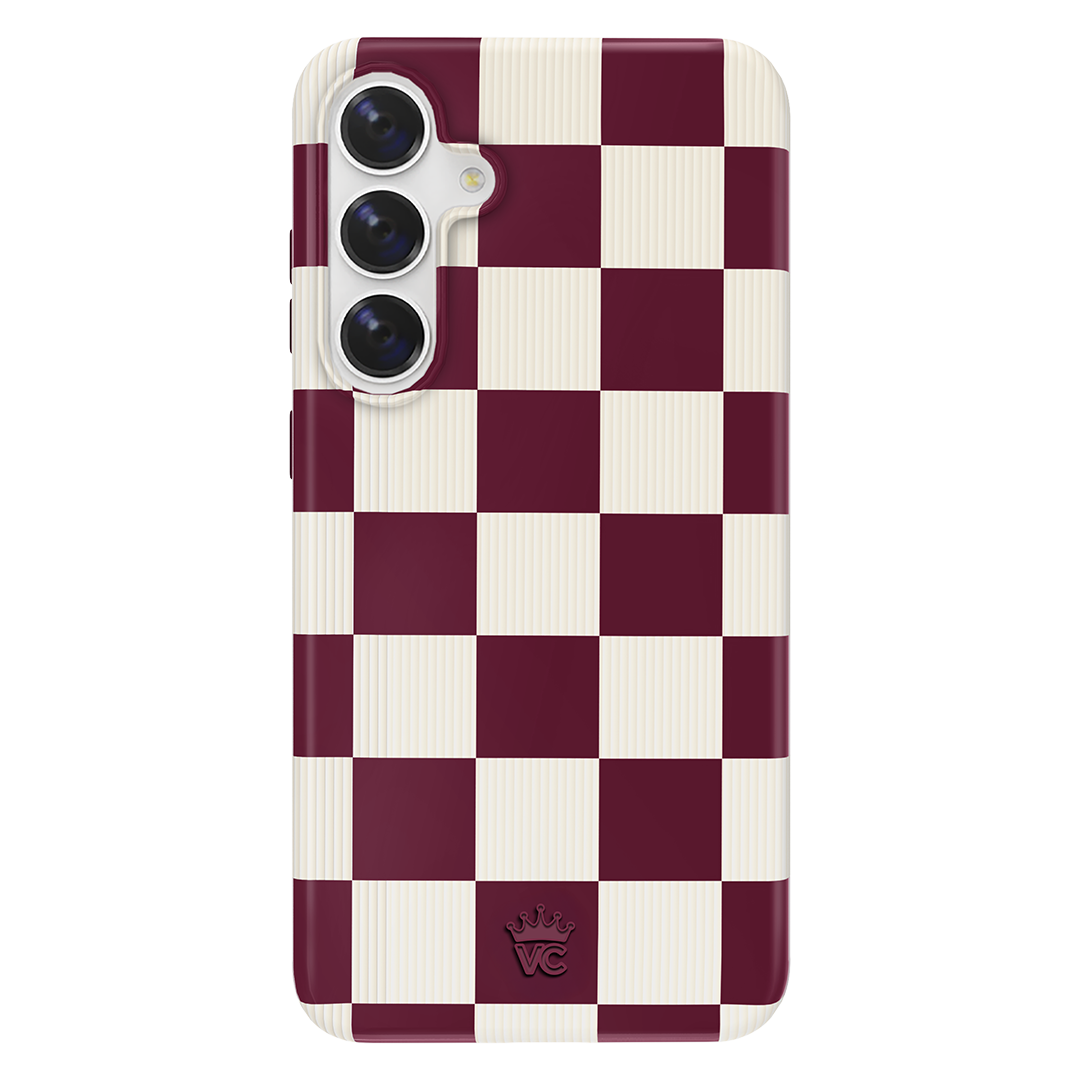 Burgundy Vibe Checker Samsung Case