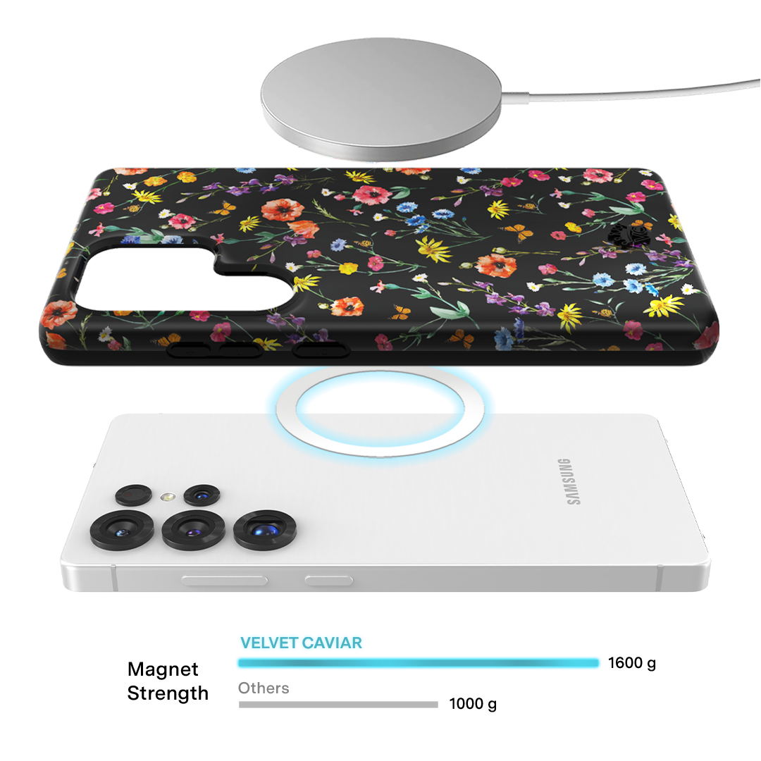 Black Wildflower Samsung Case