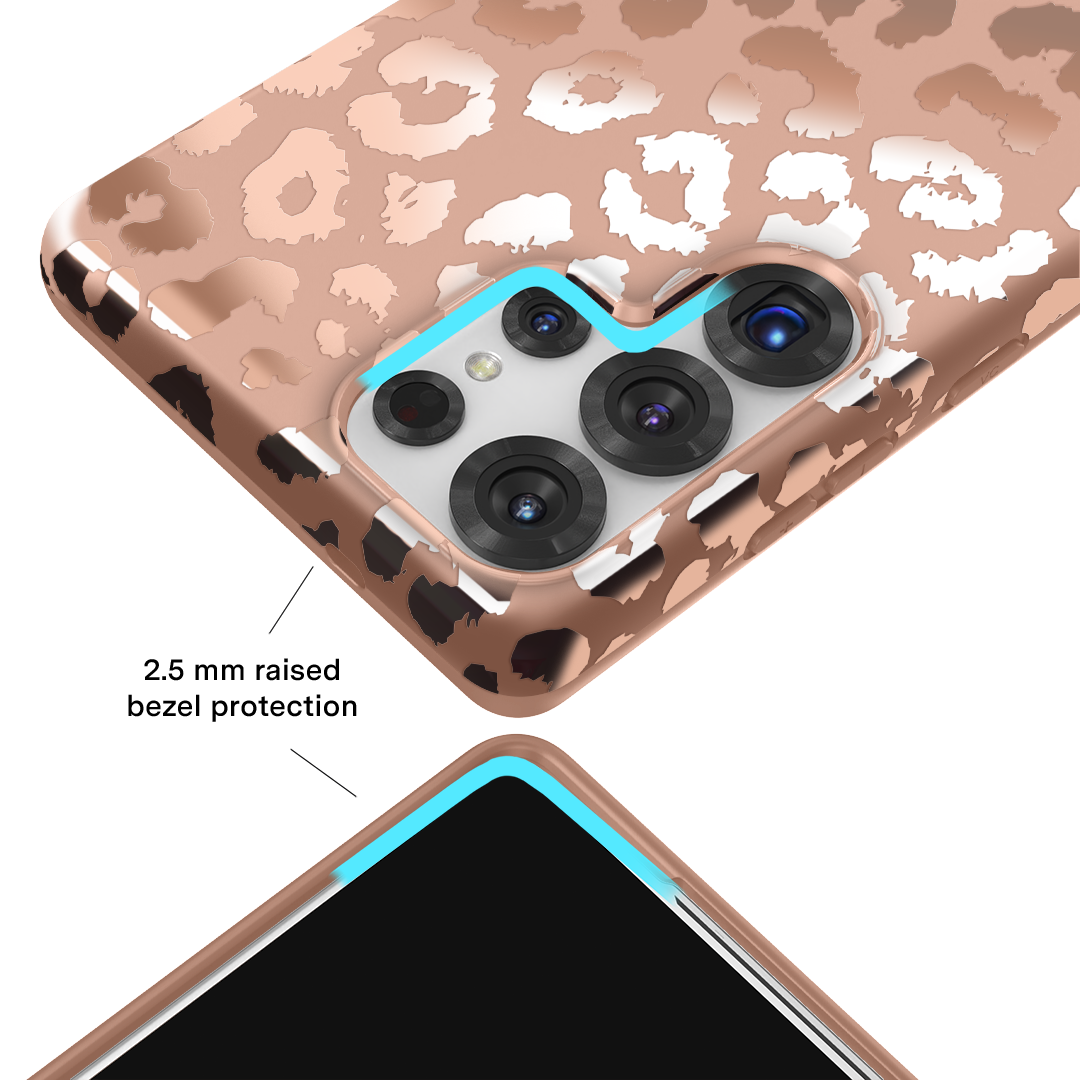 Bronze Chrome Leopard Samsung Case